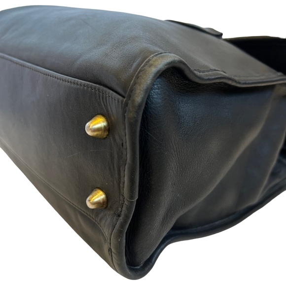 SOLD ❌ Coach Vintage 4170 Black 100% Leather 1995 Shopper Flap Tote Shoulder Bag - Picture 11 of 12